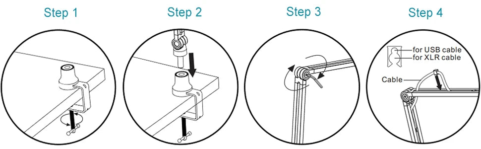 Professional Adjustable Boom Arm Stand - Streaming Microphone Mount - Content Creator Studio Equipment - 1ndigo.co