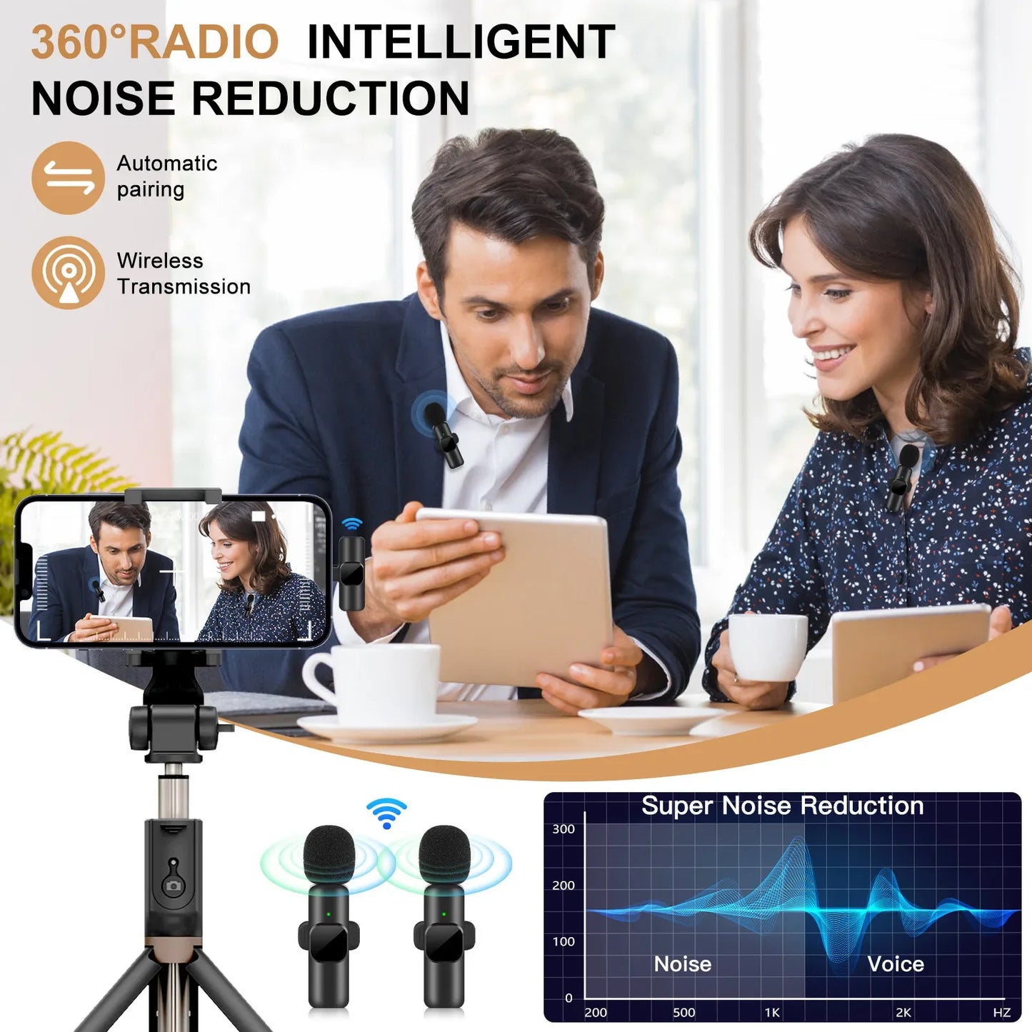 Professional Lavalier Microphone Type-C or iOS - Clear Audio Recording - Content Creator Sound Equipment - 1ndigo.co