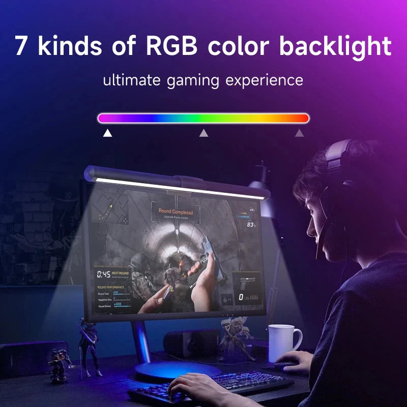 44cm RGB LED Monitor Light Bar with customizable lighting modes for desk setup