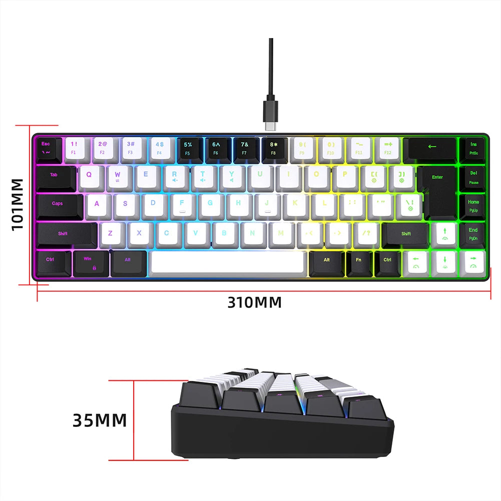 "68-Key RGB Mechanical Keyboard - Professional Gaming Setup - Content Creator Streaming Equipment - 1ndigo.co"