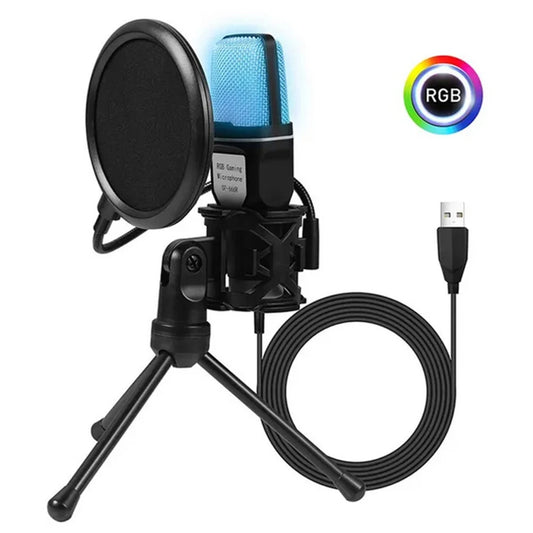 USB Wired Microphone with Noise Reduction - Professional Streaming Audio Equipment - Clear Voice Recording for Content Creators - 1ndigo.co