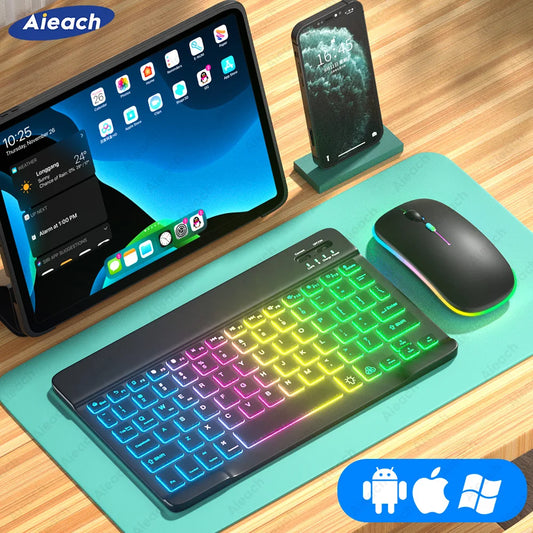 Wireless RGB Gaming Keyboard Mouse Set - Professional Streaming Setup - Content Creator Desktop Equipment - 1ndigo.co