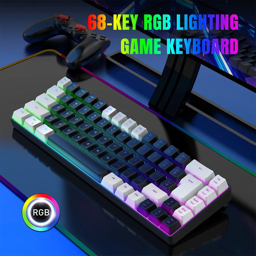 "68-Key RGB Mechanical Keyboard - Professional Gaming Setup - Content Creator Streaming Equipment - 1ndigo.co"