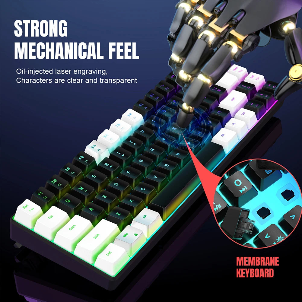 "68-Key RGB Mechanical Keyboard - Professional Gaming Setup - Content Creator Streaming Equipment - 1ndigo.co"
