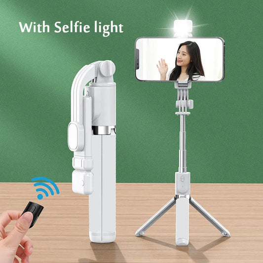 Professional Selfie Stick Tripod with LED Ring Light - Content Creator Vlogging Equipment - Remote Control Mobile Stand - 1ndigo.co