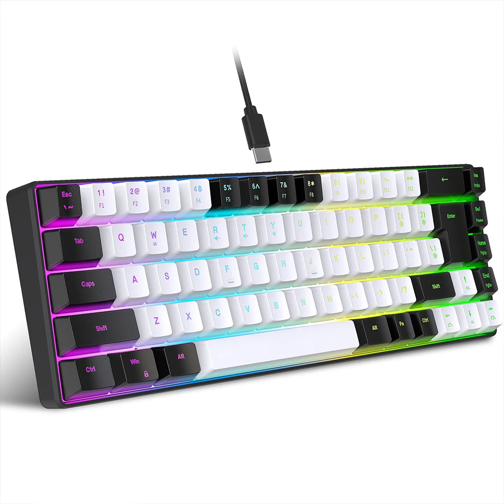 "68-Key RGB Mechanical Keyboard - Professional Gaming Setup - Content Creator Streaming Equipment - 1ndigo.co"